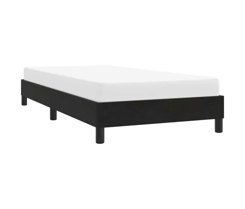 Estructura de cama sin colchón terciopelo negro 80x220 cm