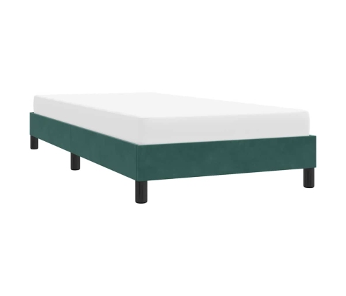 Estructura de cama sin colchón terciopelo verde oscuro 80x220cm