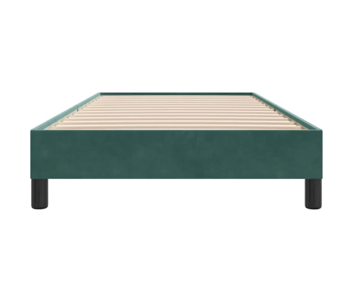 Estructura de cama sin colchón terciopelo verde oscuro 80x220cm