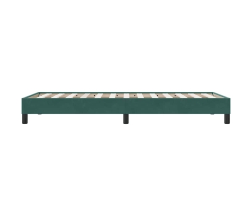 Estructura de cama sin colchón terciopelo verde oscuro 80x220cm