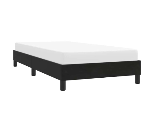 Estructura de cama sin colchón terciopelo negro 90x220 cm