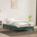 Estructura de cama sin colchón terciopelo verde oscuro 90x220cm