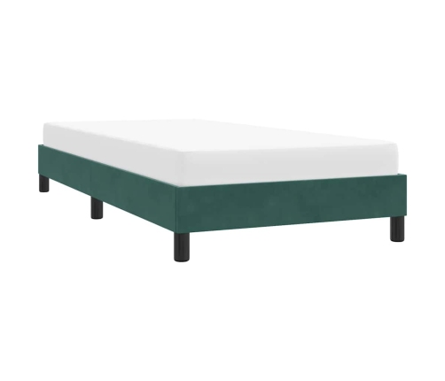 Estructura de cama sin colchón terciopelo verde oscuro 90x220cm