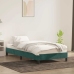 Estructura cama sin colchón terciopelo verde oscuro 100x220 cm