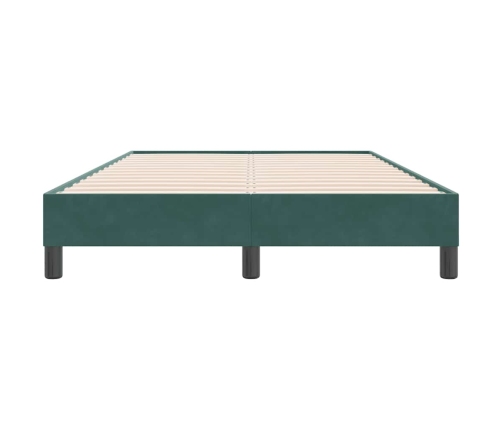 Estructura cama sin colchón terciopelo verde oscuro 120x220 cm