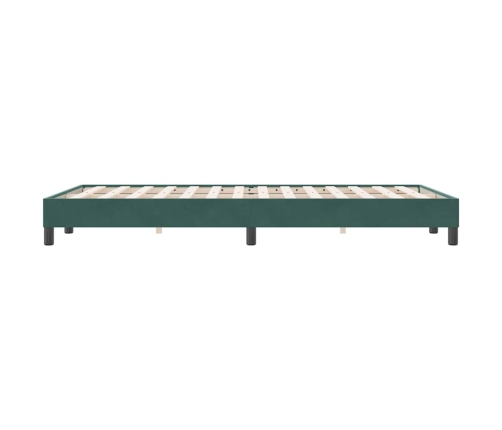 Estructura cama sin colchón terciopelo verde oscuro 120x220 cm