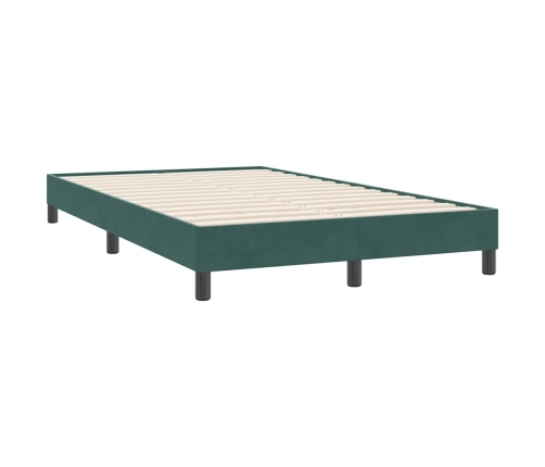 Estructura cama sin colchón terciopelo verde oscuro 120x220 cm