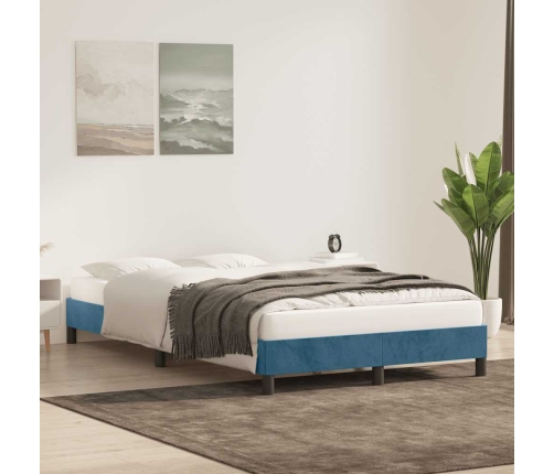 Estructura de cama sin colchón terciopelo azul oscuro 120x220cm