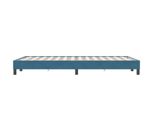 Estructura de cama sin colchón terciopelo azul oscuro 120x220cm