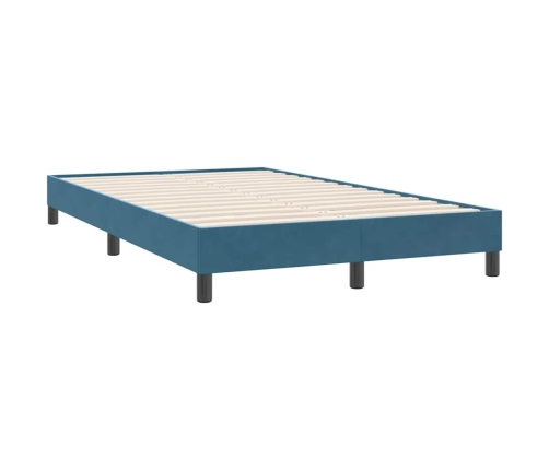 Estructura de cama sin colchón terciopelo azul oscuro 120x220cm