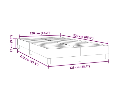 Estructura de cama sin colchón terciopelo azul oscuro 120x220cm