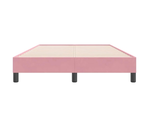 Estructura de cama sin colchón terciopelo rosa 120x220 cm