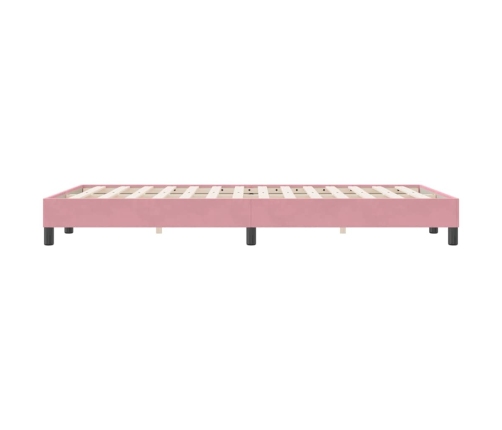 Estructura de cama sin colchón terciopelo rosa 120x220 cm