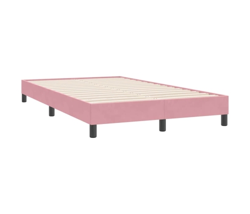 Estructura de cama sin colchón terciopelo rosa 120x220 cm