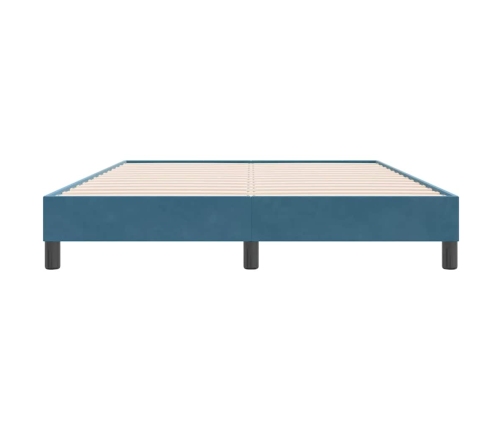 Estructura de cama sin colchón terciopelo azul oscuro 140x220cm