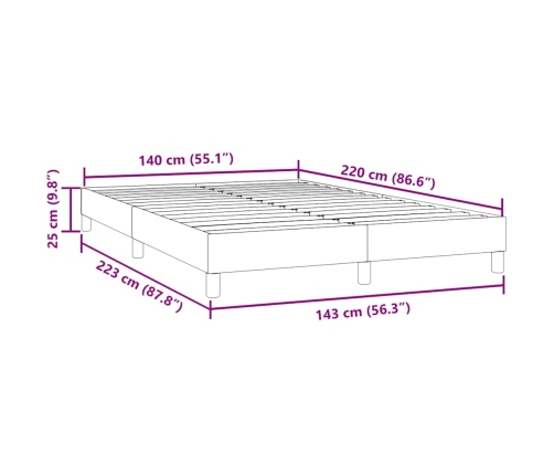 Estructura de cama sin colchón terciopelo azul oscuro 140x220cm