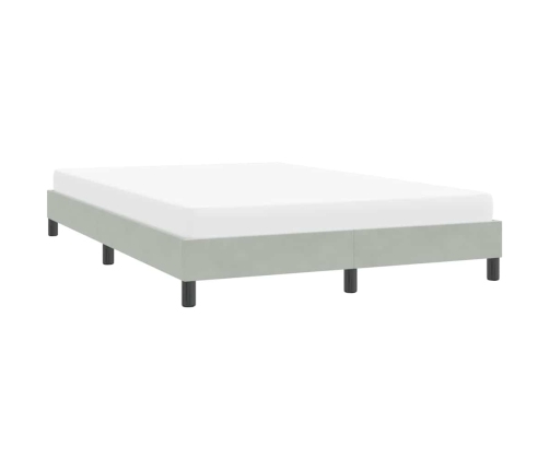 Estructura de cama sin colchón terciopelo gris claro 160x220 cm