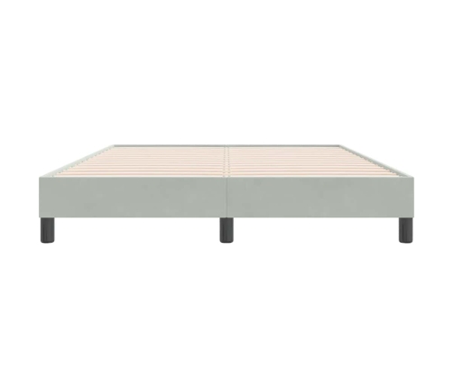 Estructura de cama sin colchón terciopelo gris claro 160x220 cm