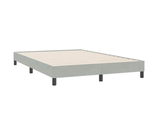 Estructura de cama sin colchón terciopelo gris claro 160x220 cm