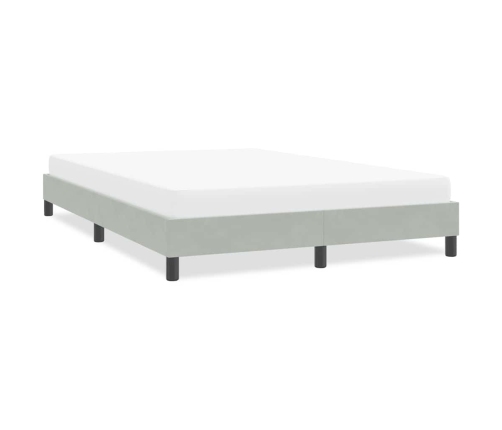 Estructura de cama sin colchón terciopelo gris claro 160x220 cm