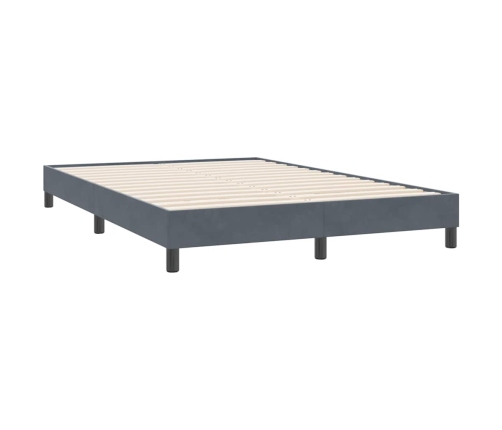 Estructura de cama sin colchón terciopelo gris oscuro 160x220cm