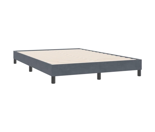 Estructura de cama sin colchón terciopelo gris oscuro 160x220cm