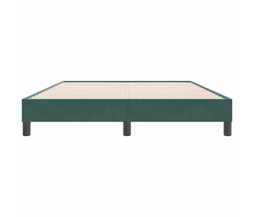 Estructura cama sin colchón terciopelo verde oscuro 160x220 cm