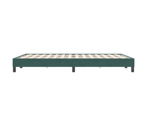 Estructura cama sin colchón terciopelo verde oscuro 160x220 cm