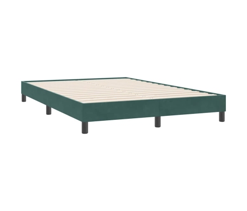 Estructura cama sin colchón terciopelo verde oscuro 160x220 cm