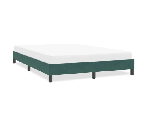 Estructura cama sin colchón terciopelo verde oscuro 160x220 cm