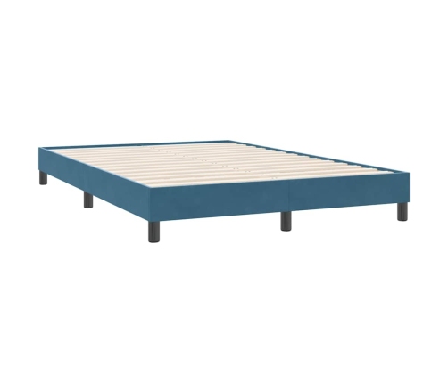 Estructura de cama sin colchón terciopelo azul oscuro 160x220cm