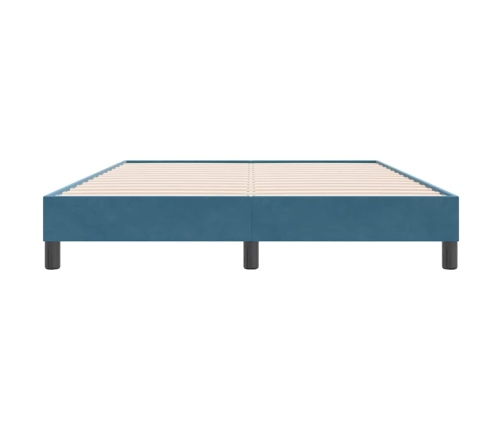 Estructura de cama sin colchón terciopelo azul oscuro 160x220cm