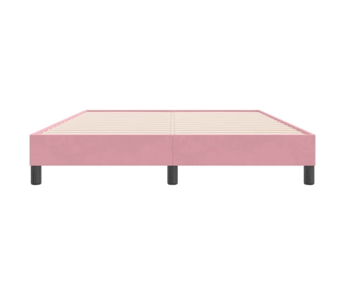 Estructura de cama sin colchón terciopelo rosa 160x220 cm