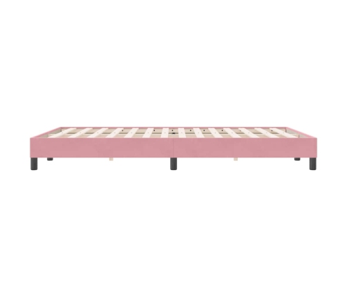 Estructura de cama sin colchón terciopelo rosa 160x220 cm