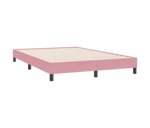 Estructura de cama sin colchón terciopelo rosa 160x220 cm