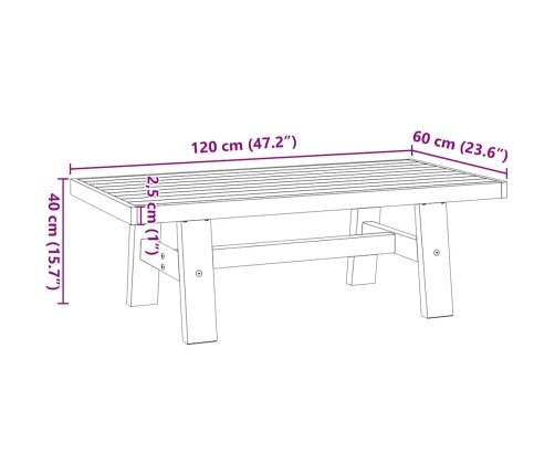 Mesa de centro NOAIN patas en A madera maciza pino 120x60x40 cm