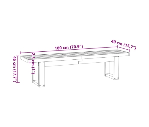 Banco comedor NOAIN patas forma U madera maciza pino