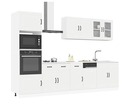 Mueble de cocina Kalmar blanco 7 piezas madera contrachapada