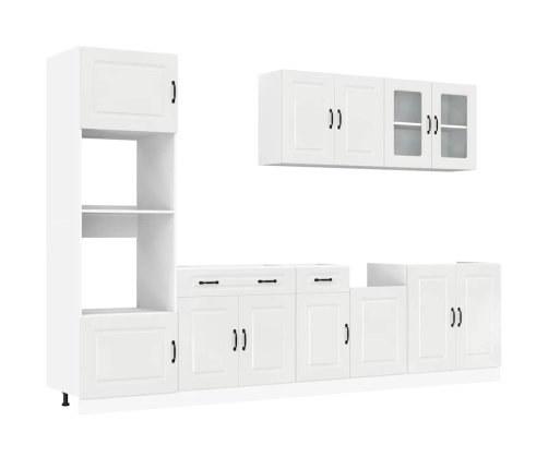 Mueble cocina Kalmar blanco de alto brillo 7 pzas