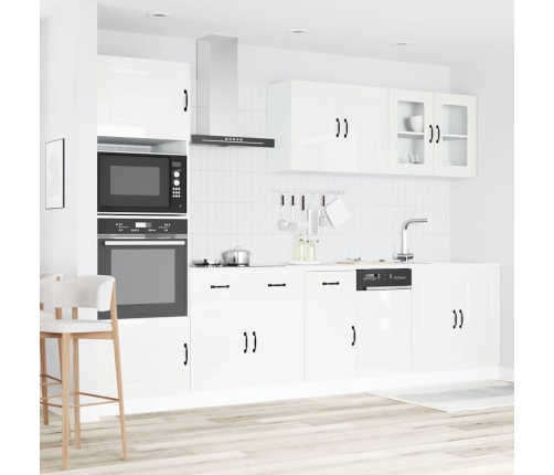 Mueble cocina Kalmar blanco de alto brillo 7 pzas