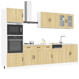 Mueble cocina Kalmar roble sonoma 7 pzas madera contrachapada