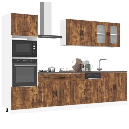 Mueble cocina Kalmar roble ahumado 7 pzas madera contrachapada