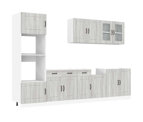 Mueble cocina Kalmar sonoma gris 7 pzas madera contrachapada