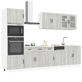 Mueble cocina Kalmar sonoma gris 7 pzas madera contrachapada