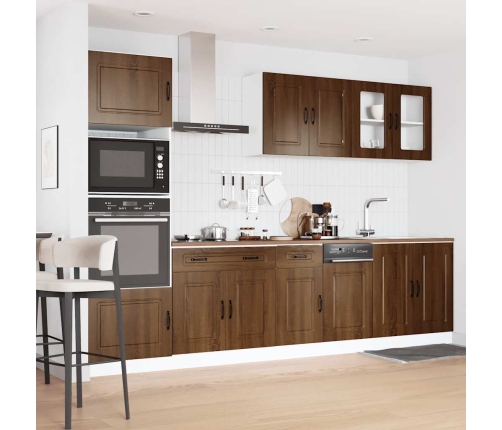 Mueble cocina Kalmar roble marrón 7 pzas madera contrachapada