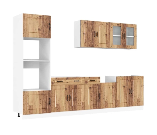 Mueble cocina Kalmar madera vieja 7 pzas madera contrachapada