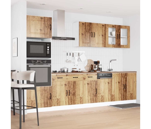 Mueble cocina Kalmar madera vieja 7 pzas madera contrachapada