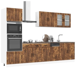 Mueble cocina Kalmar roble ahumado 7 pzas madera contrachapada