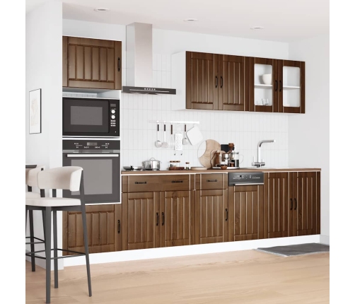 Mueble cocina Kalmar roble marrón 7 pzas madera contrachapada