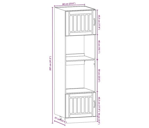 Mueble cocina Kalmar roble marrón 7 pzas madera contrachapada